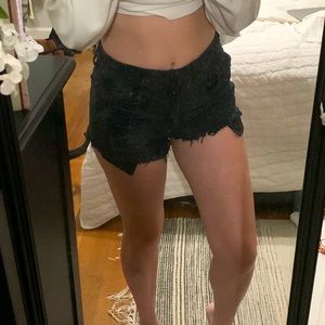 American Eagle Vintage Hi-Rise Festival Jean Shorts Black